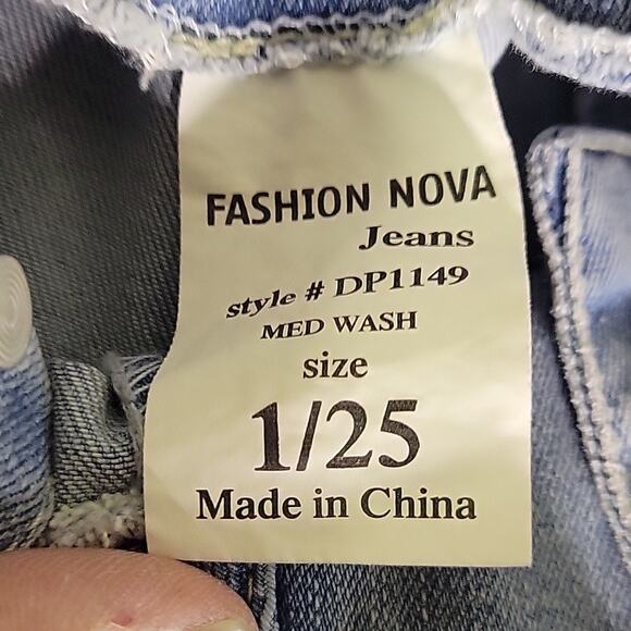 Fashion Nova Jean Overalls Womens Size 1 Waist 25 NWT - Picture 13 of 15